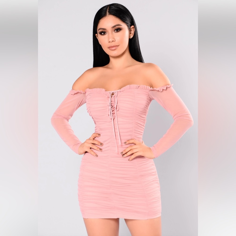 Fashion Nova Pink Mesh Dress